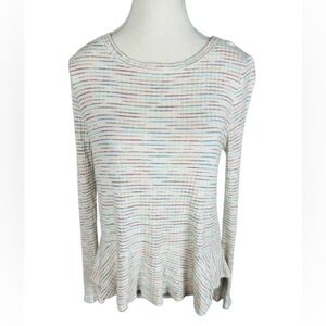 ⭐️ 3/$15 Alta Multicolor Striped Long Sleeve Top Size L